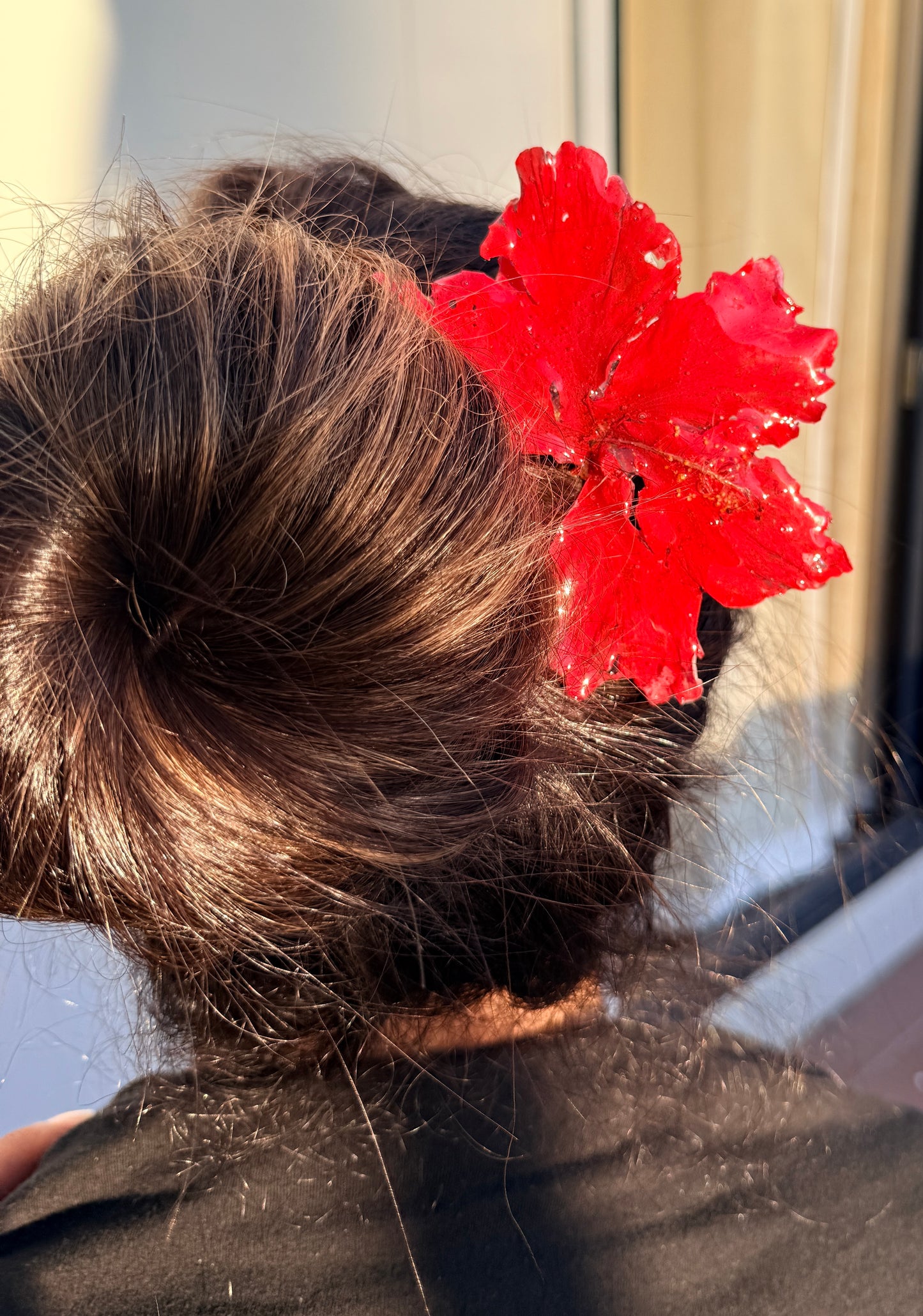 Red Exotic Poppy Hair Fork
