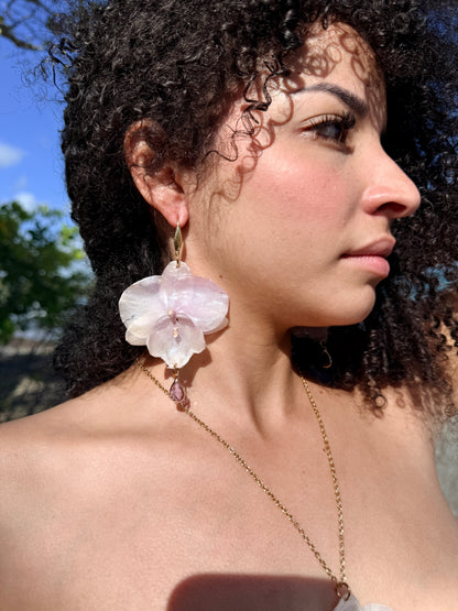 Purple Phalaenopsis earrings