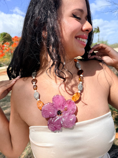 Exotic Poppy Statement Necklace