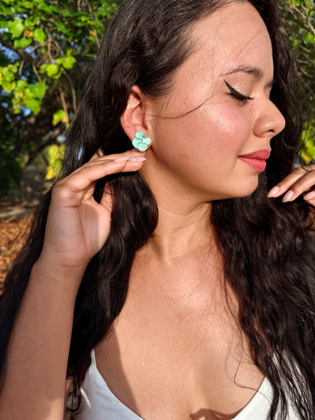 Trio of Natural Flower mini Stud Earrings