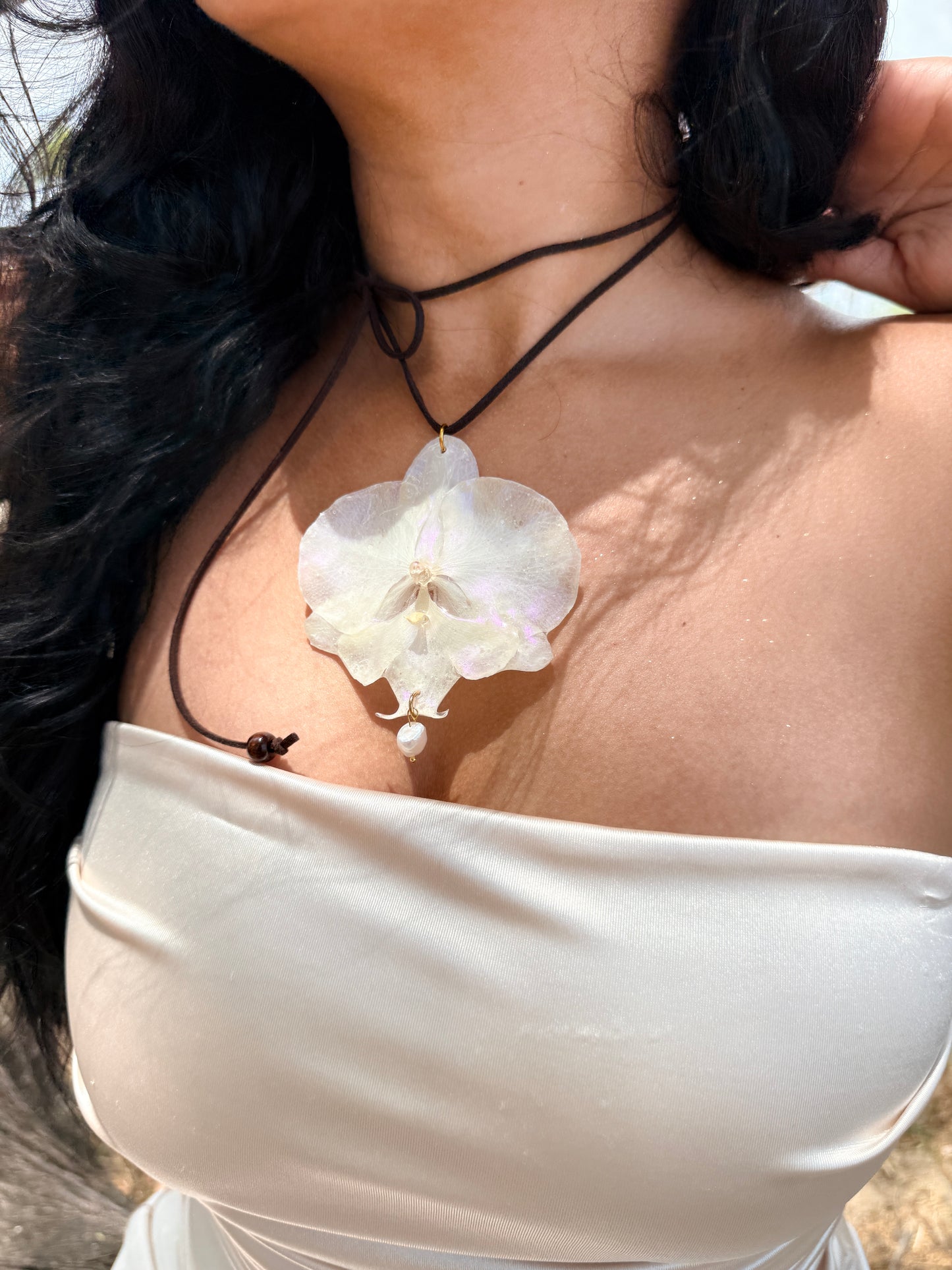 Ivory Phalaenopsis Pearl Choker