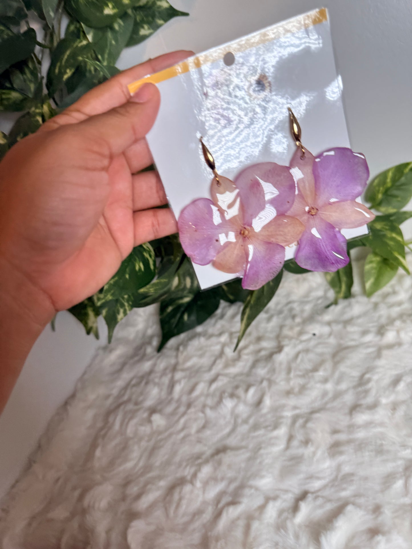 Purple Orchid Statement Earrings