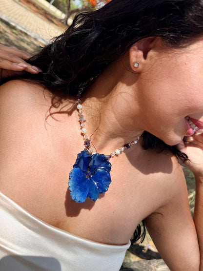 Blue Flamboyán Gemstone Necklace