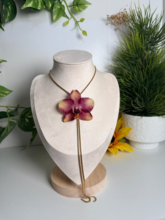 Fairy Phalaenopsis orchid lariat necklace