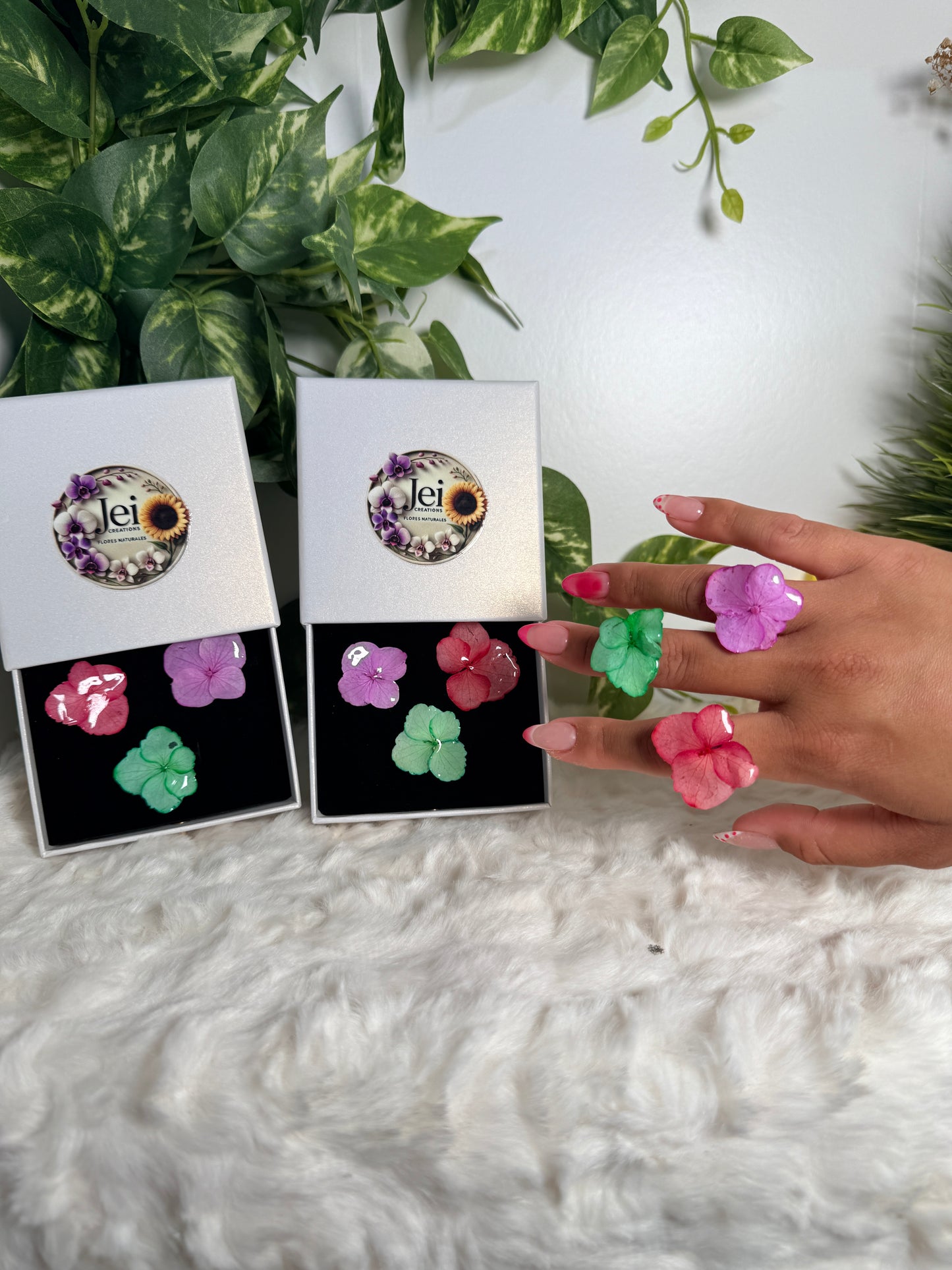 Hydrangea Candy Ring Trio