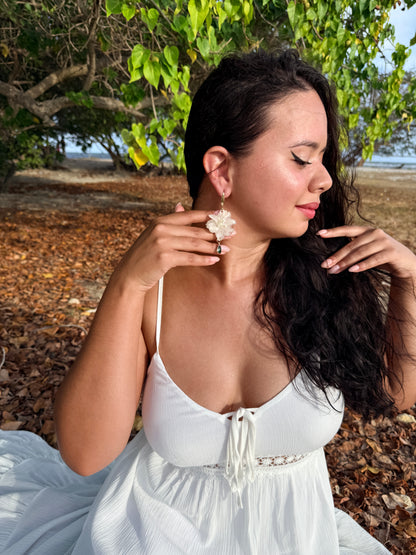 Ivory Delphinium Bloom Earrings