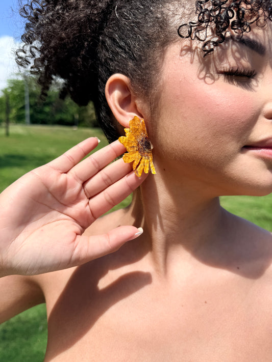 Golden Bloom Statement Earrings