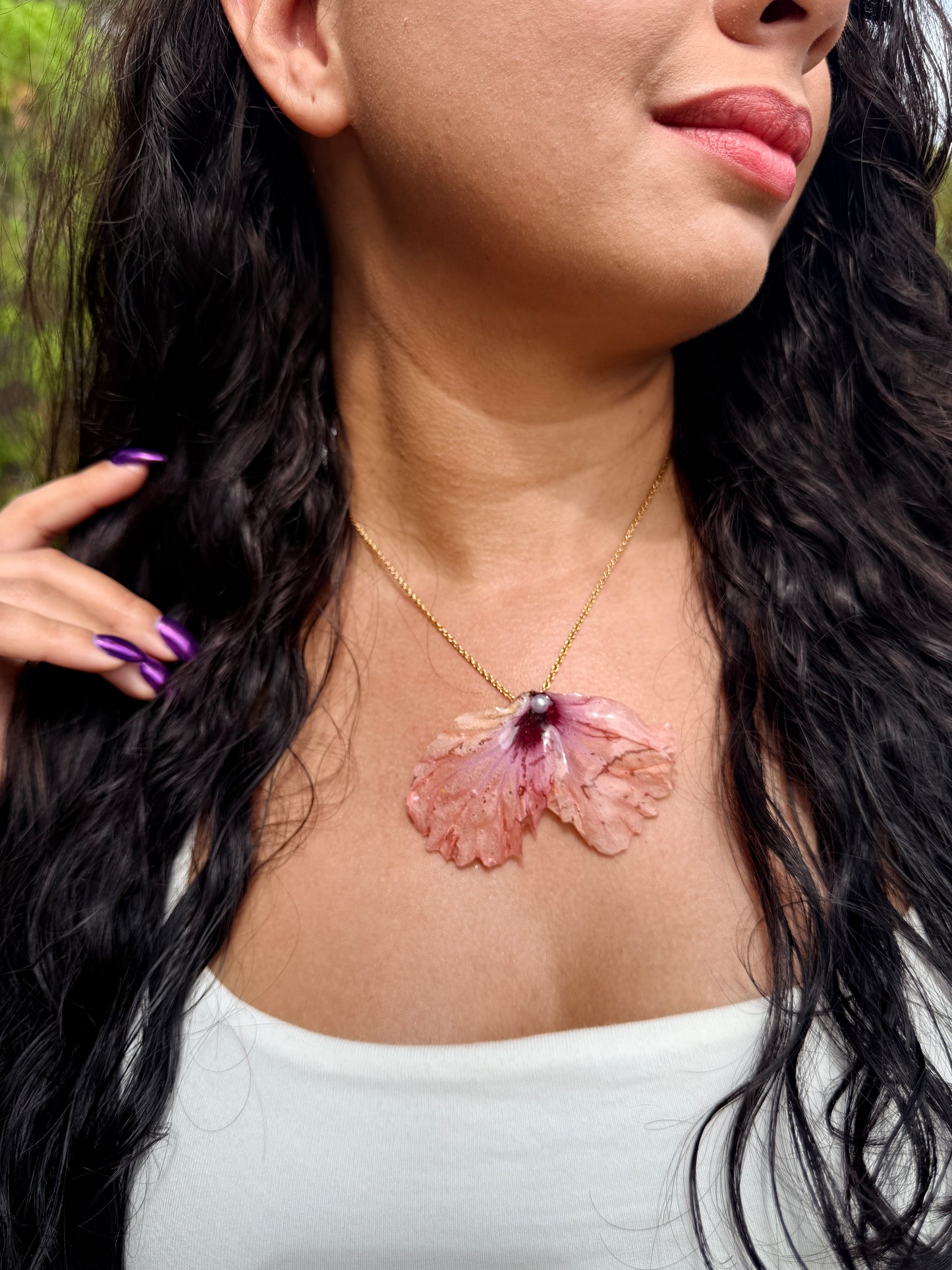 Ocean Bloom Whale Tail Necklace