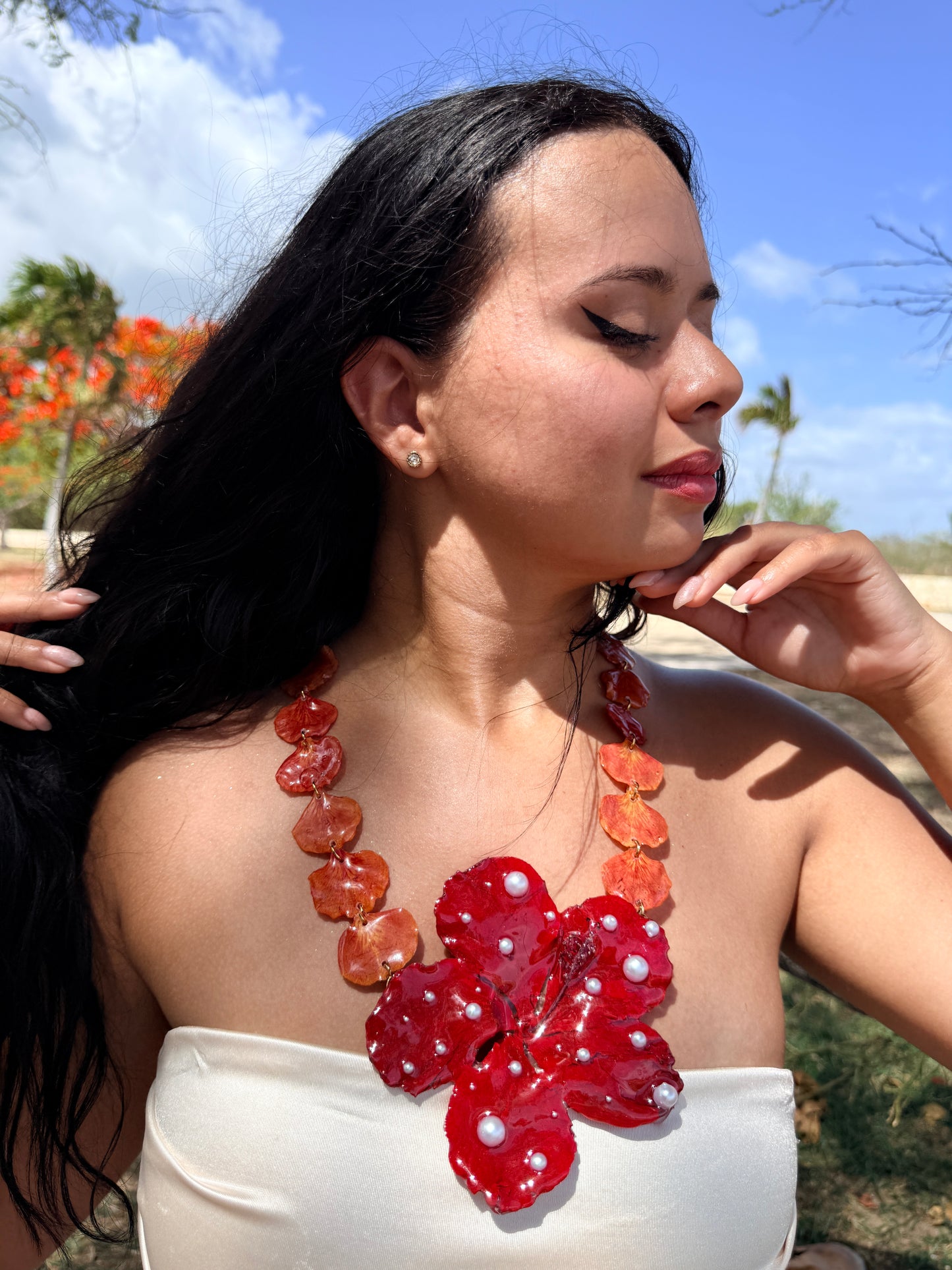 Flamboyán Poppy Pearl Necklace