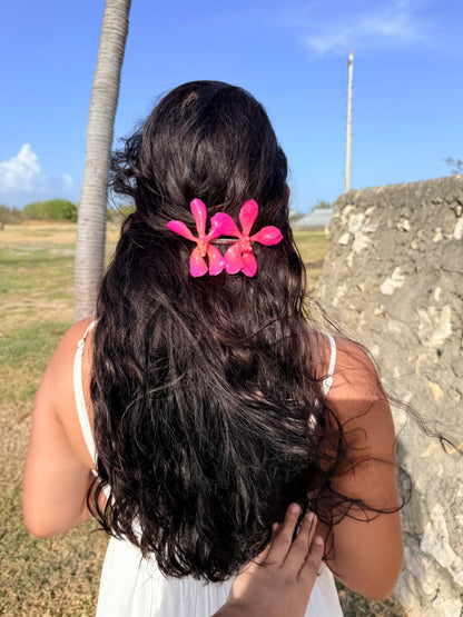 Double Vanda Orchid Hair Clip