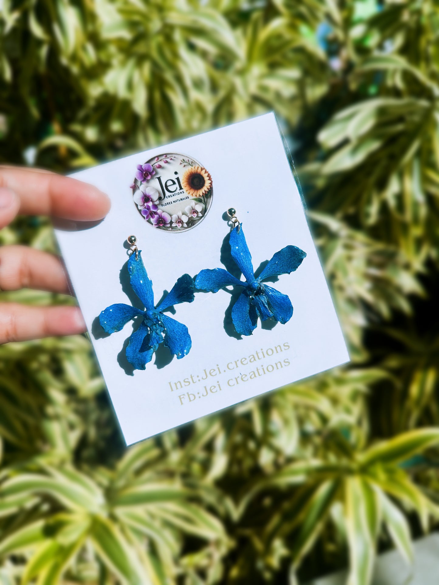 Blue Vanda Orchid earings