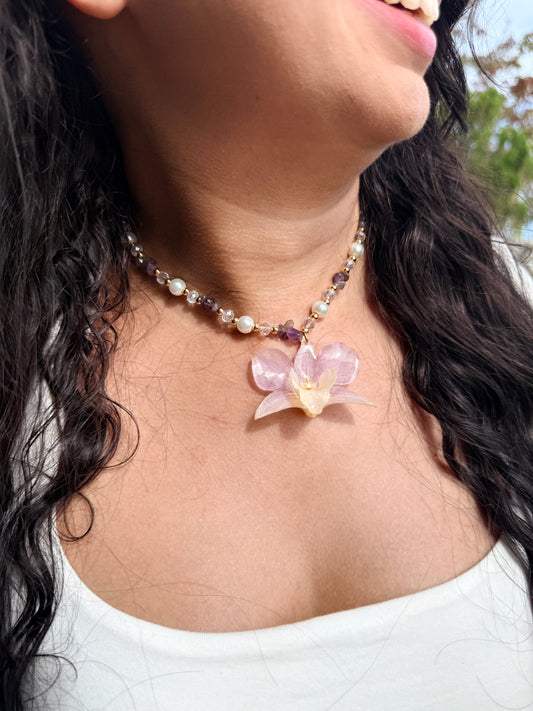 Lavender Orchid Whisper Necklace