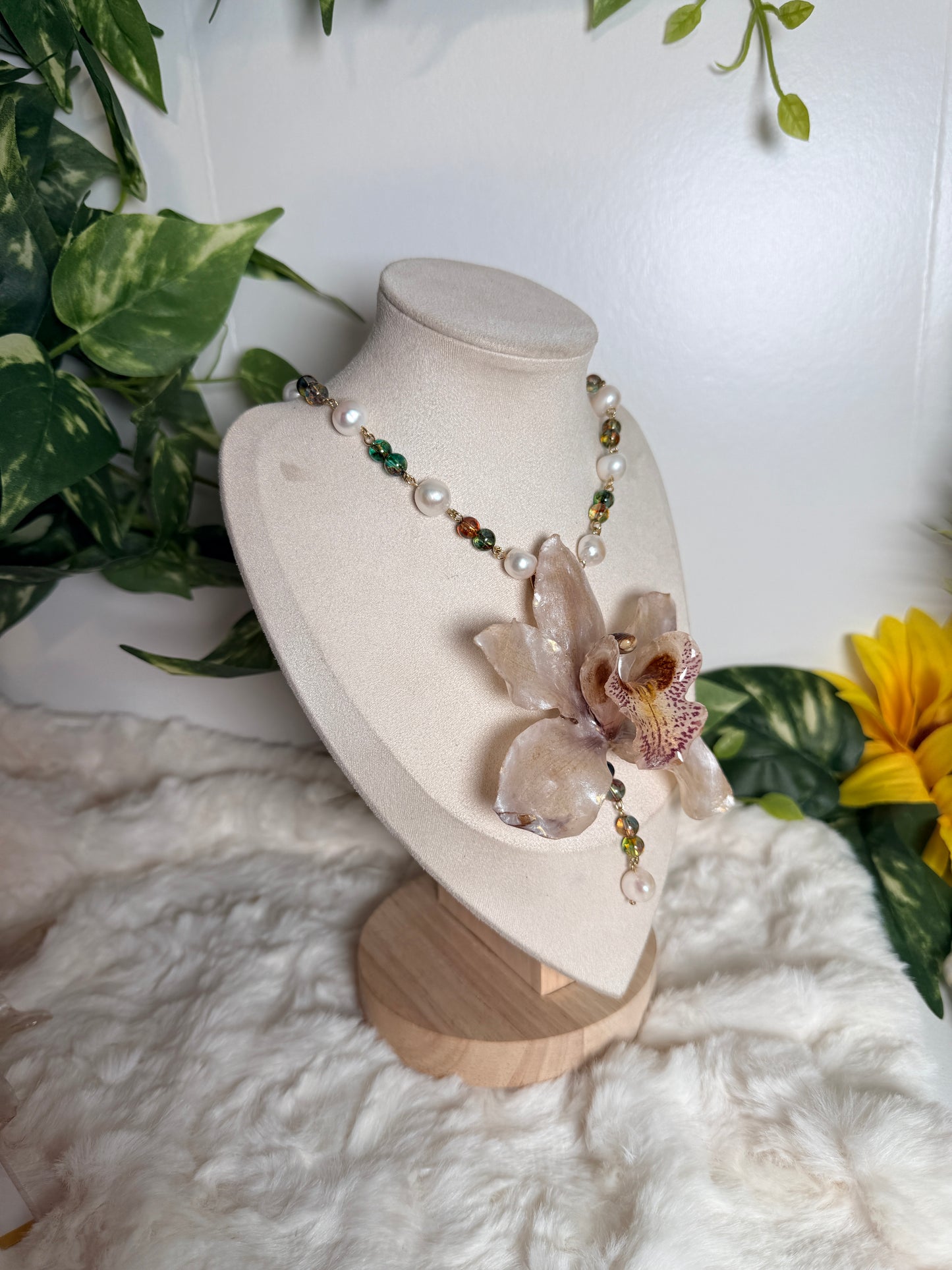 Pearl Symphony Cymbidium Necklace