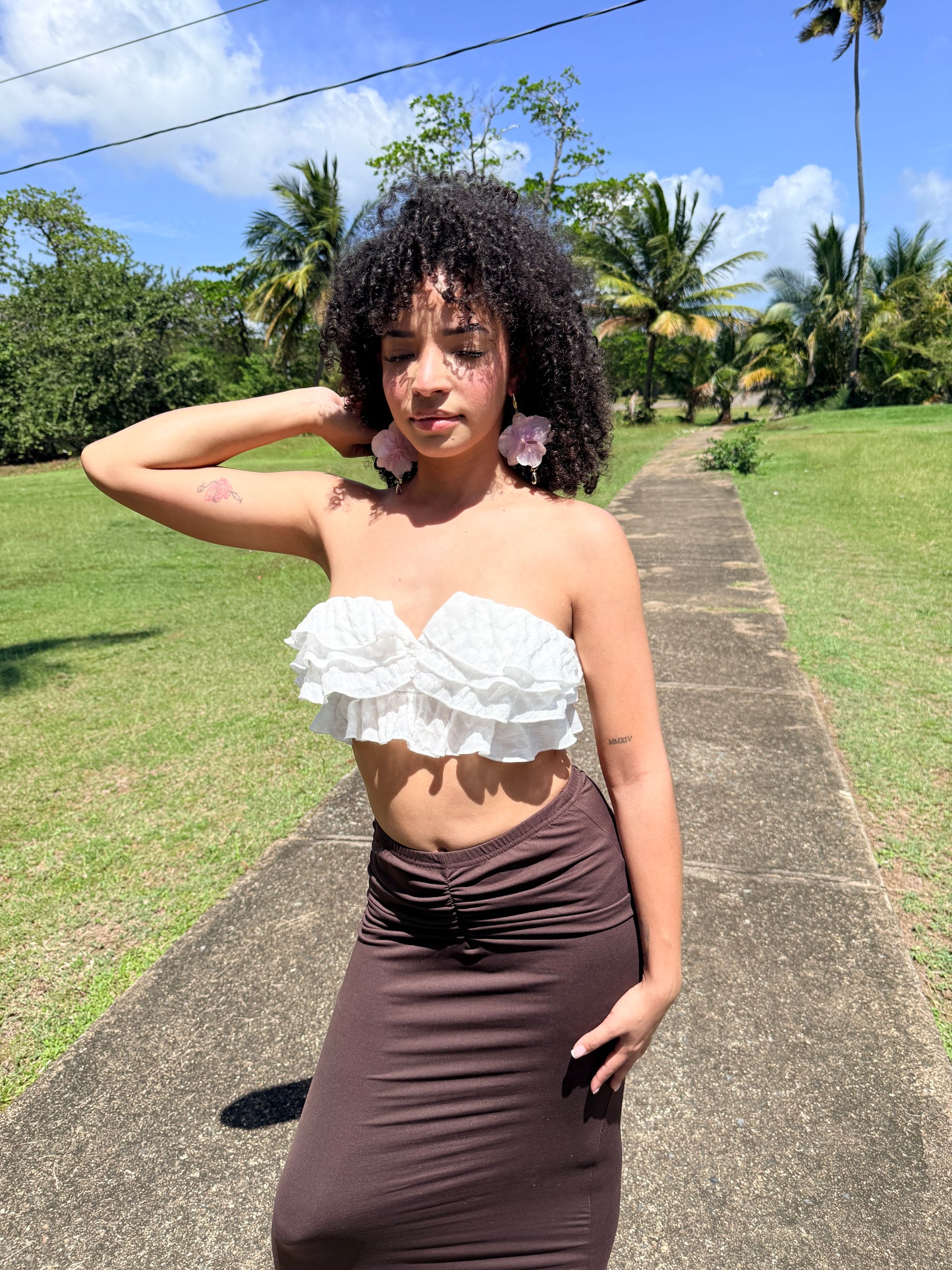 Purple Phalaenopsis earrings