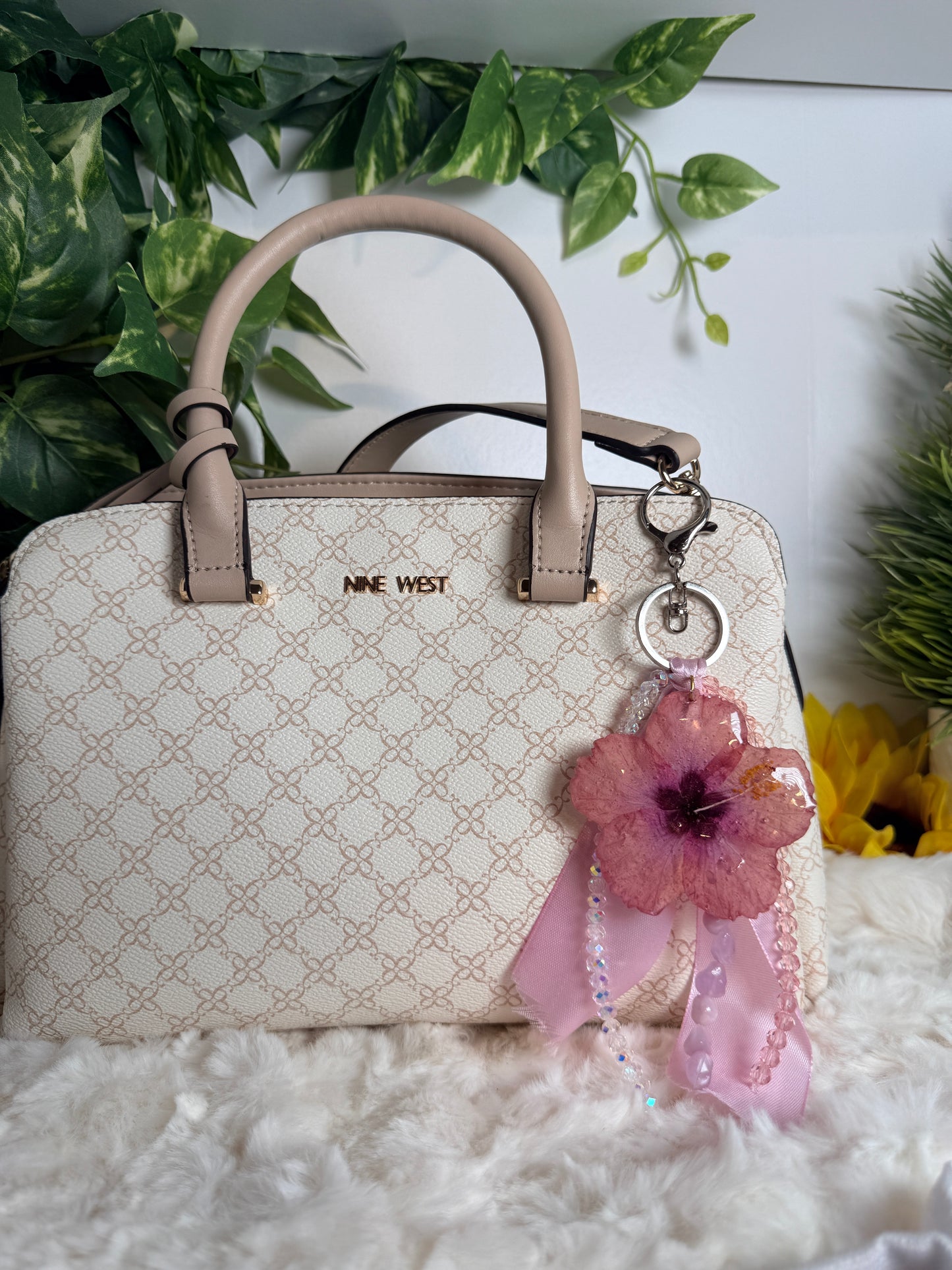 Exotic Poppy Blush Bag Charm