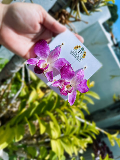 Dendrobium Purple/Pink earings