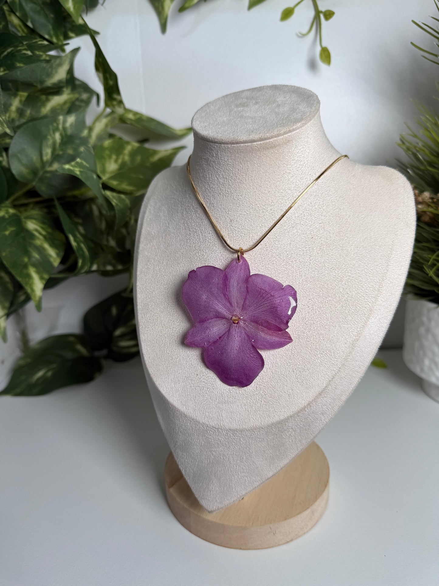 Purple Phalaenopsis Orchid necklace