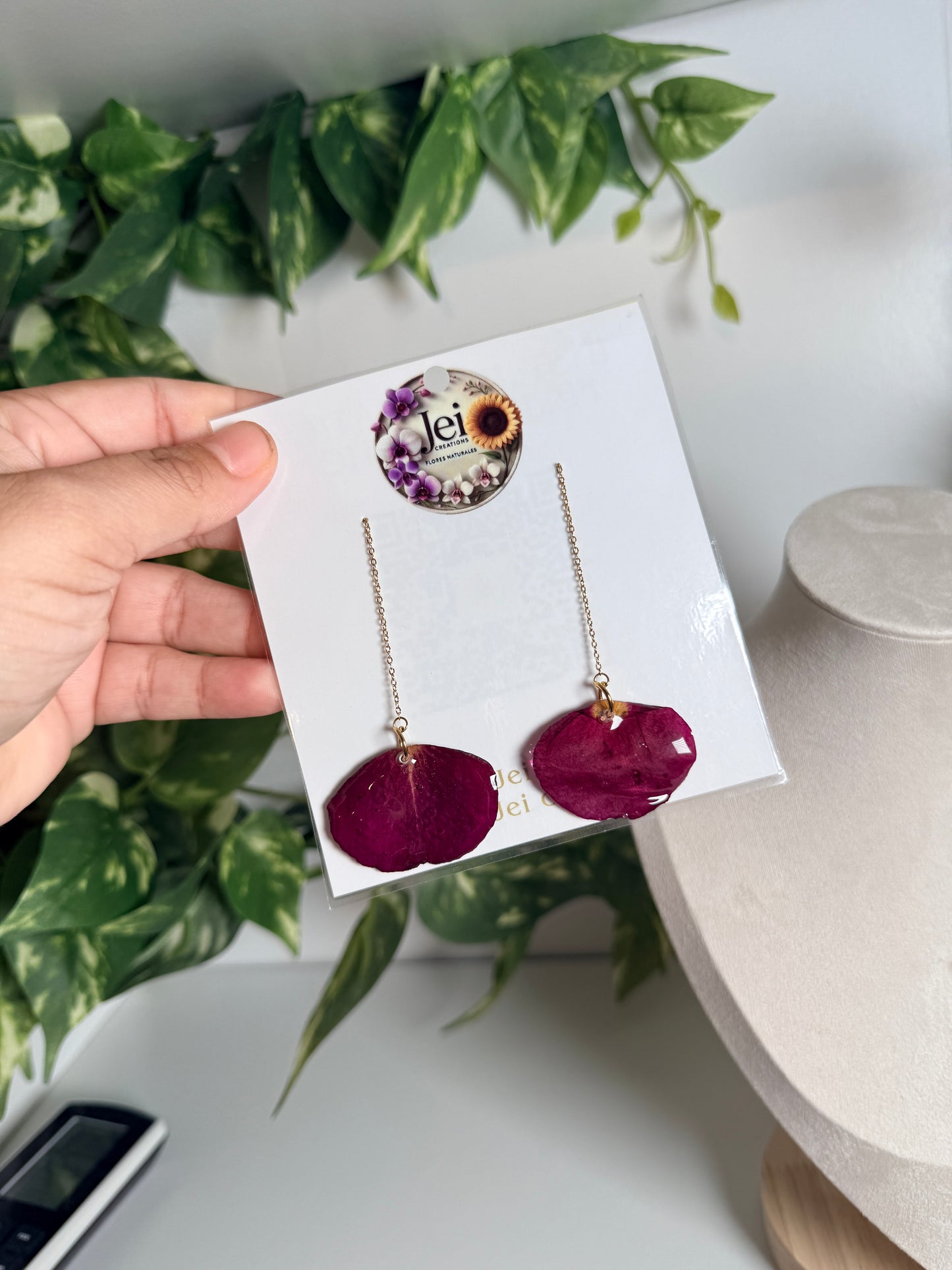 Rose petal earrings