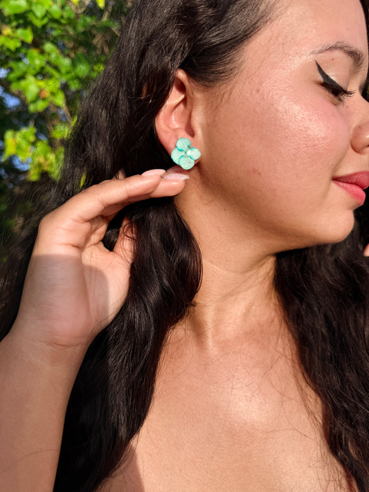 Trio of Natural Flower mini Stud Earrings