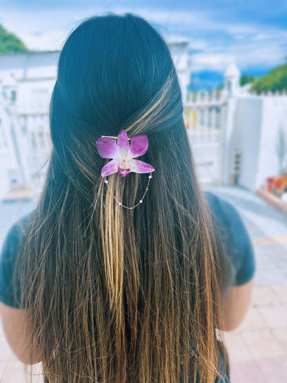 Pink/Purple Orchid Hair Clip