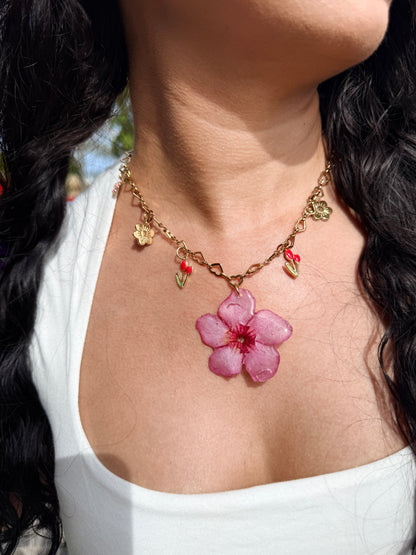 Blossom Heart Charm Necklace