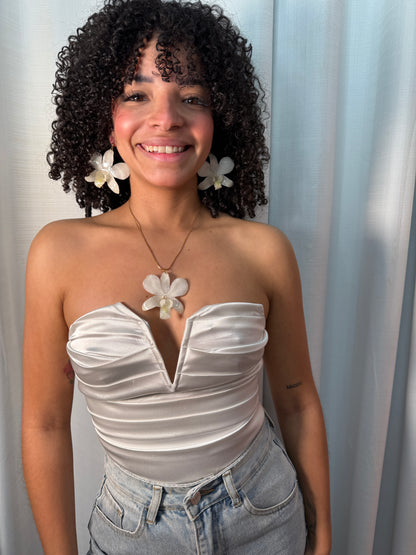 “Ivory Orchid Bloom” Earrings