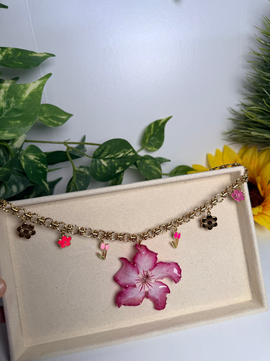 Desert Rose charm necklace