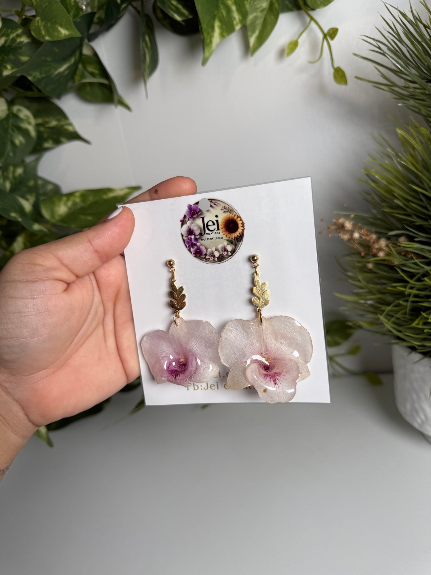 Dendrobium Orchid earings