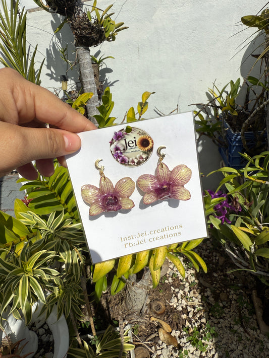Baby Orchid Dendrobium earings
