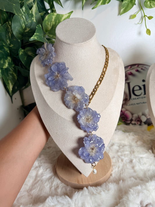 Delphinium Cascade Necklace