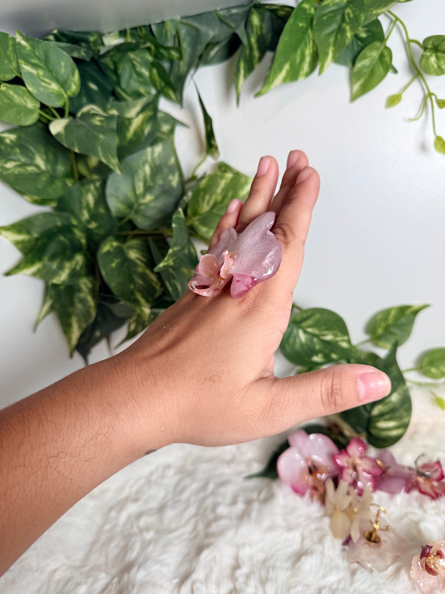 Pink Whisper Orchid Ring