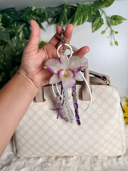 Orchid Amethyst Bag Charm