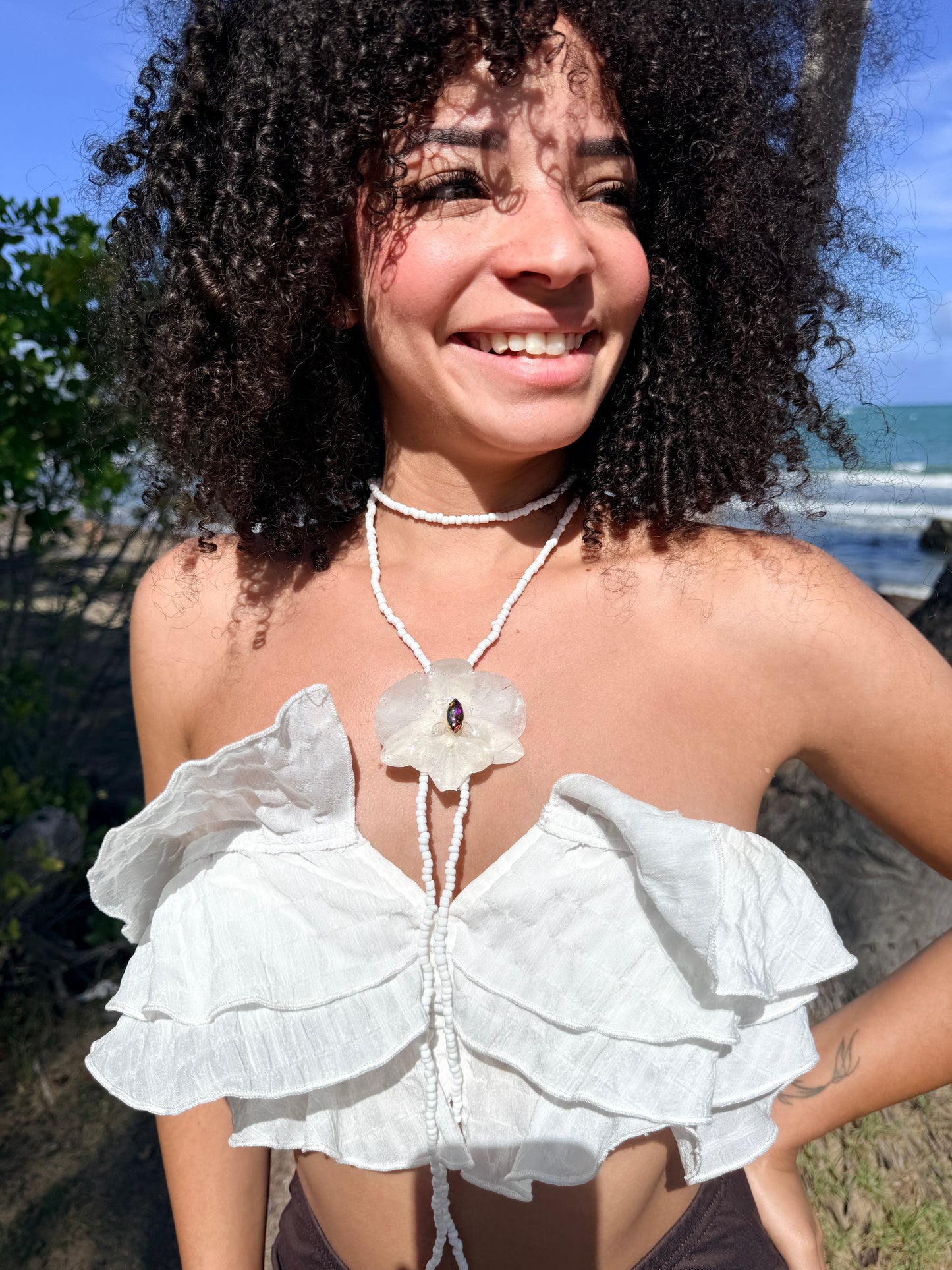 Eternal White Orchid Necklace