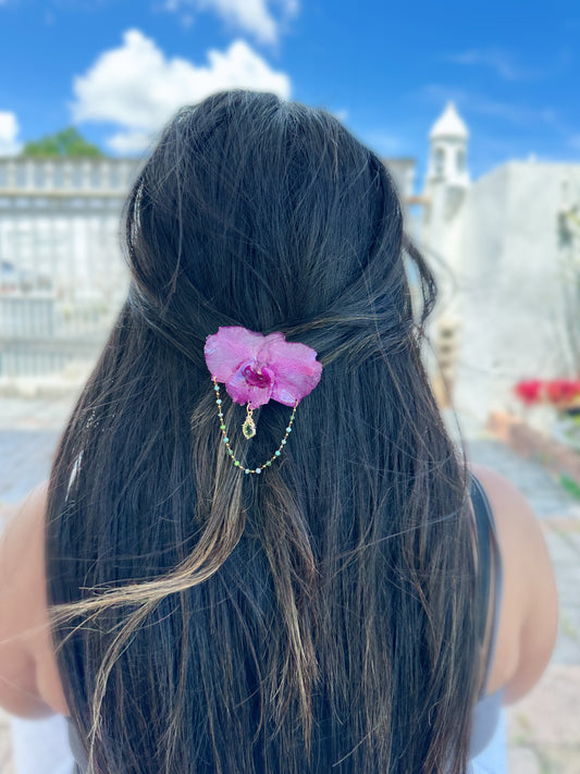 Purple/Pink Orchid Hair clip