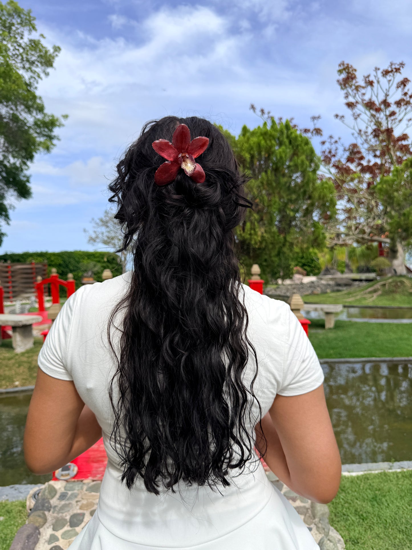 Gabriela Ruby Cymbidium Hair Fork