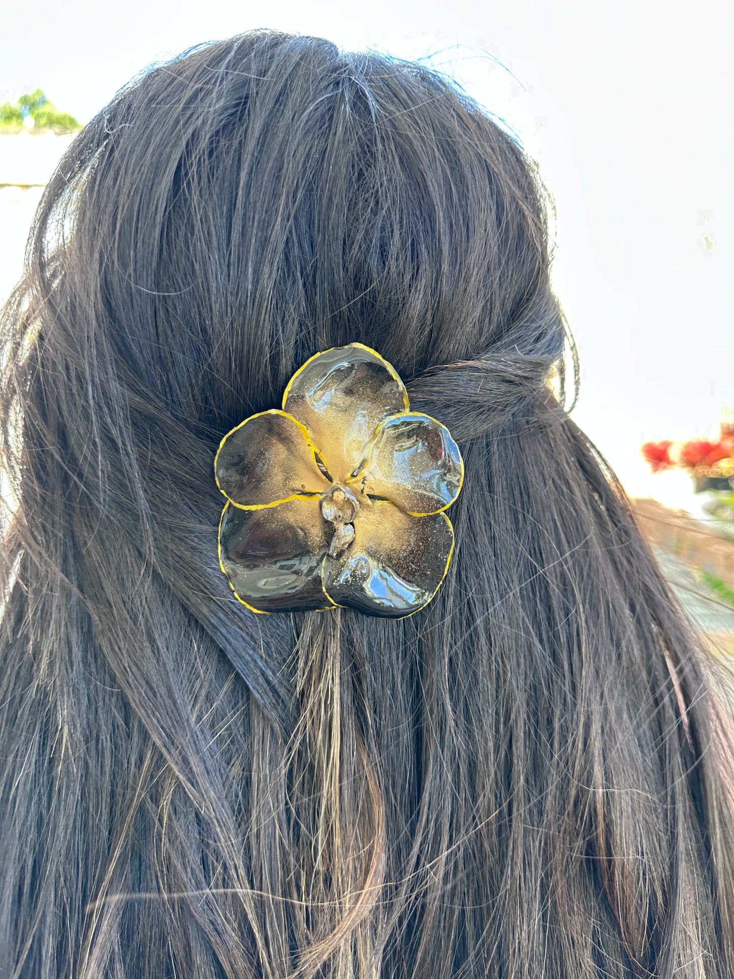 Black Orchid Hair clip