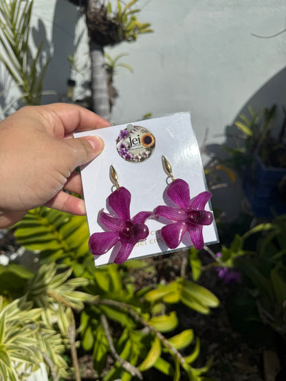 Dendrobium Orchid earings