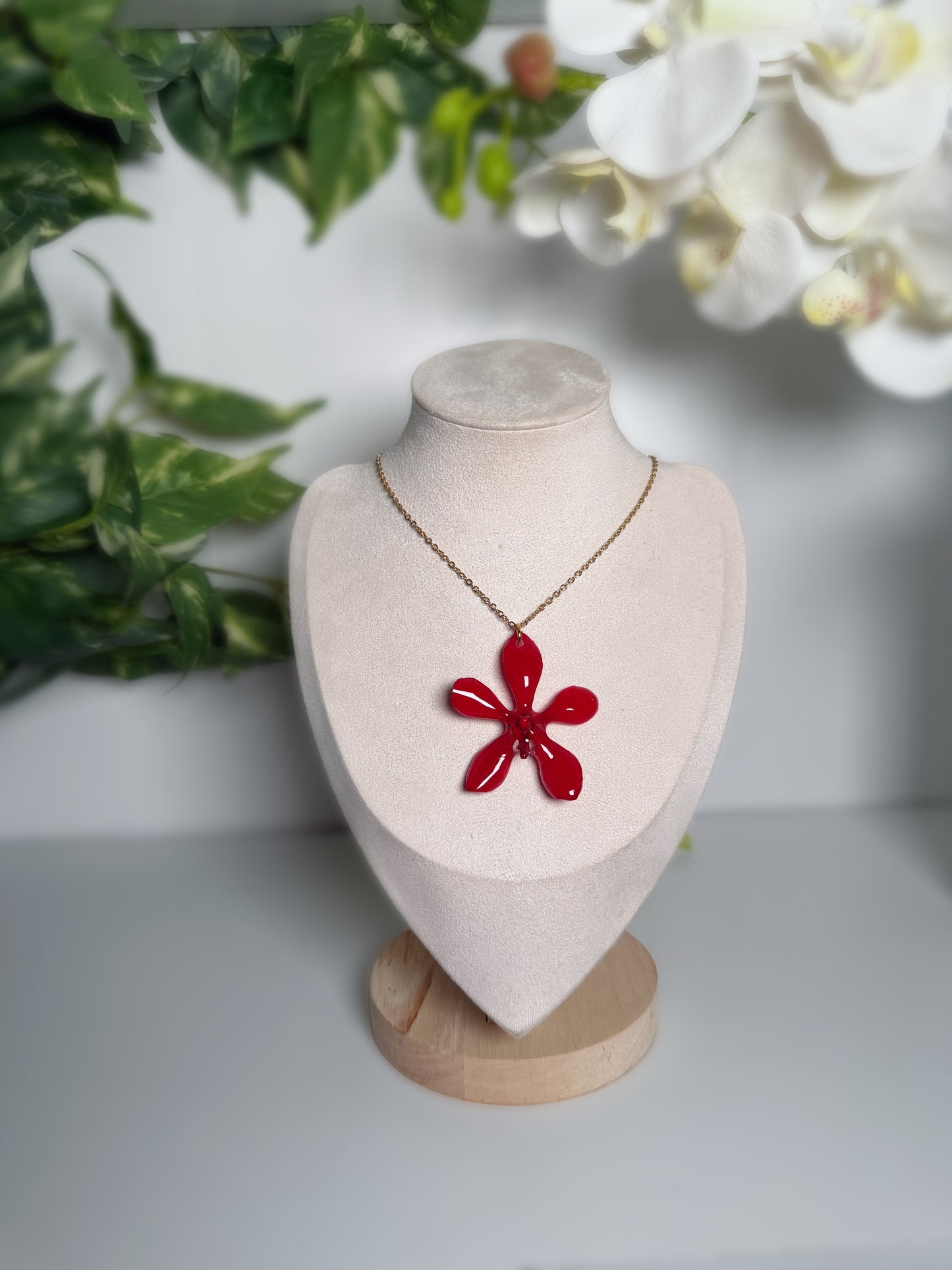 Red Orchid earings