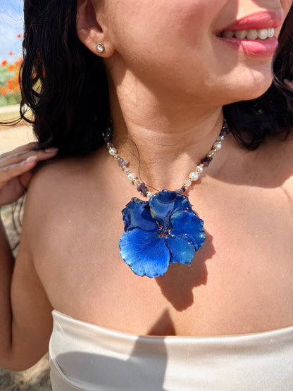 Blue Flamboyán Gemstone Necklace