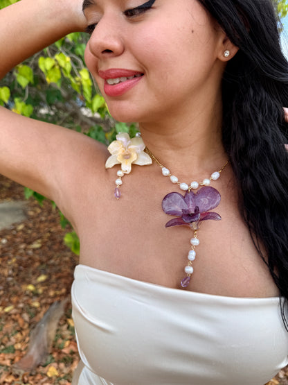 Dendrobium Duo Drop Necklace