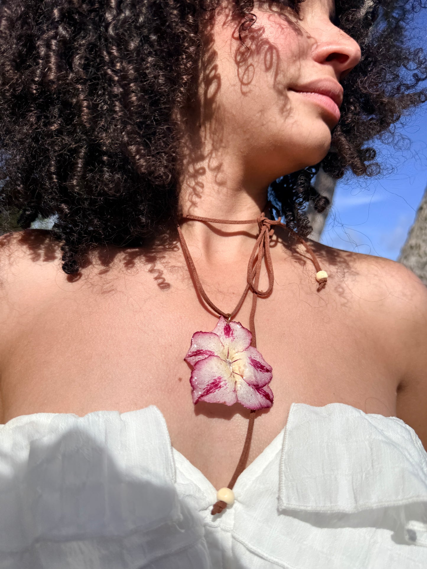 Exotic Desert Rose Leather Choker