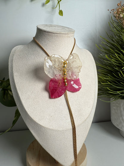 Bougainvillea Butterfly necklace