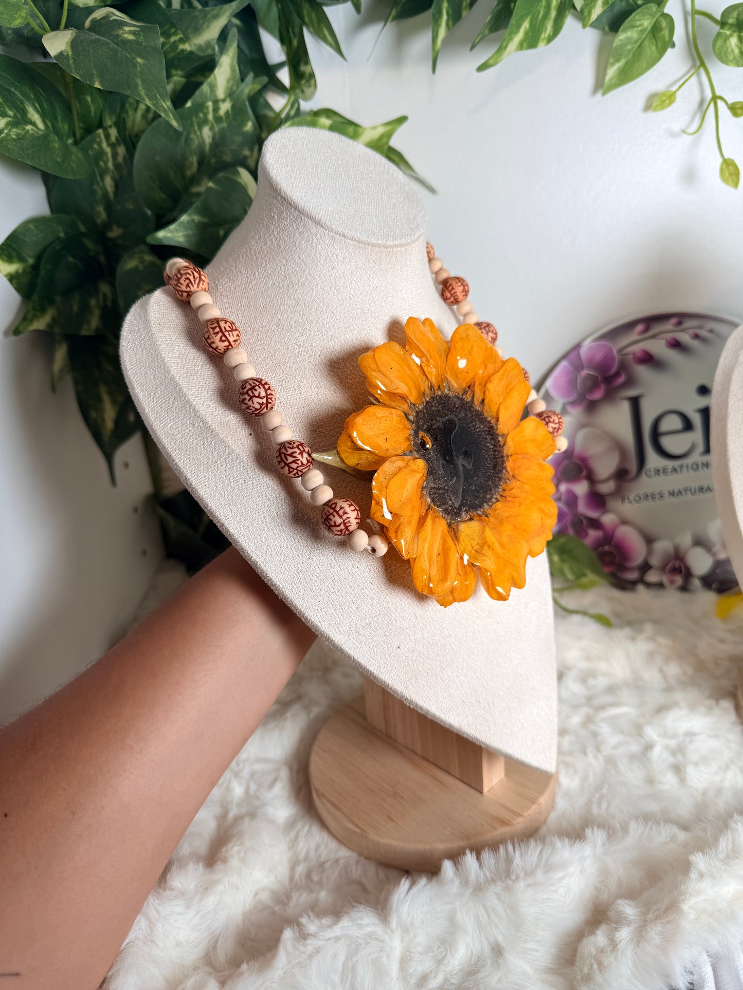 Golden Sunflower Statement Necklace