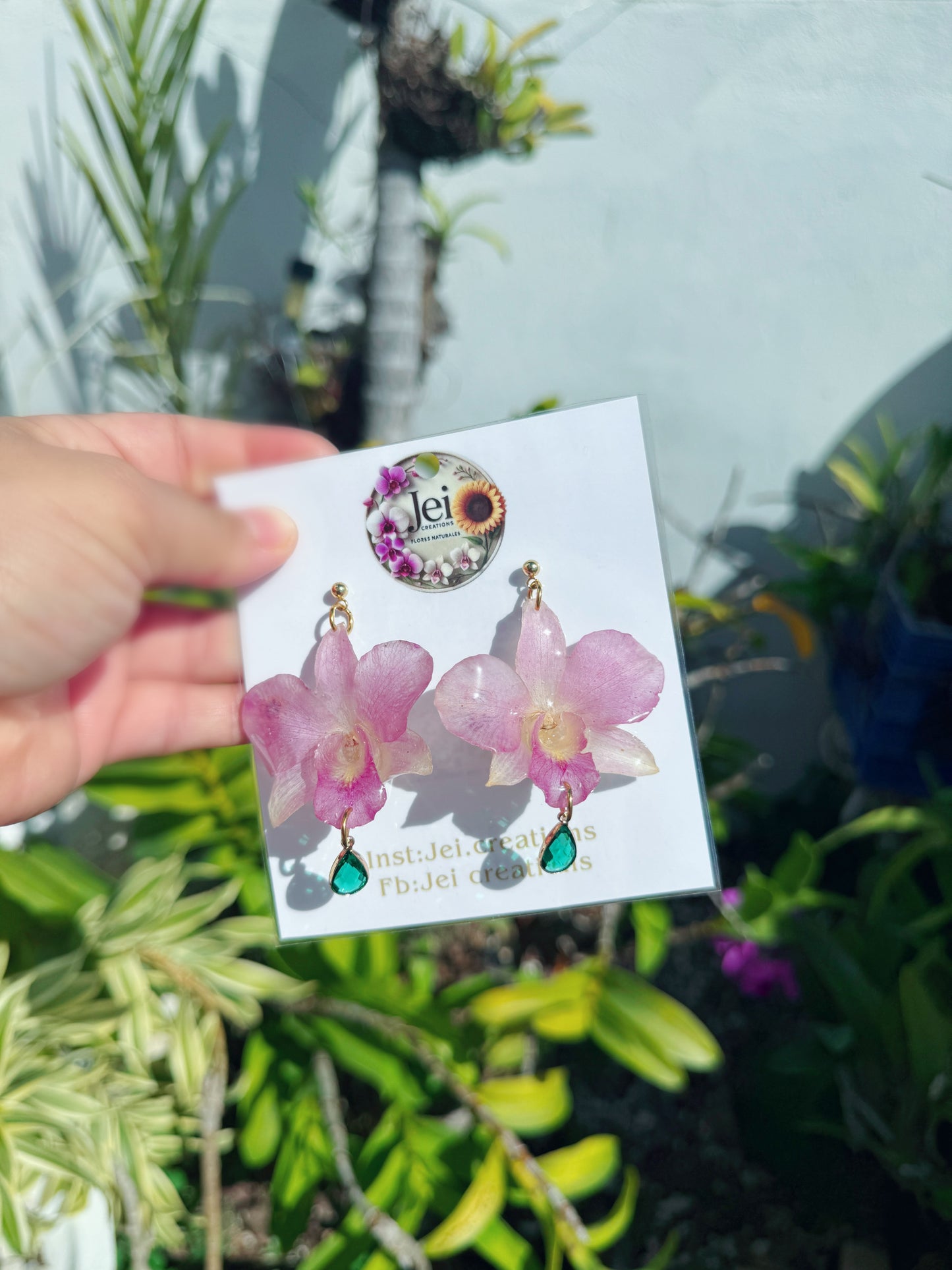 Dendrobium Orchid earings