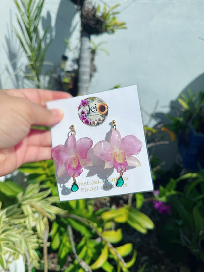 Dendrobium Orchid earings