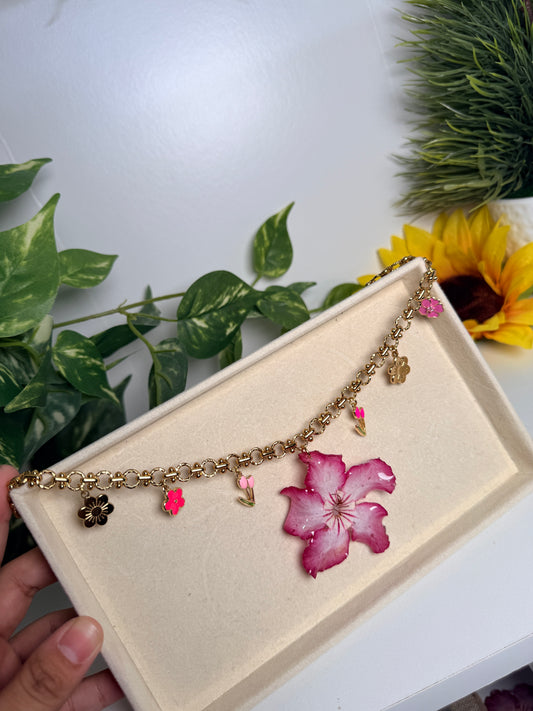 Desert Rose charm necklace