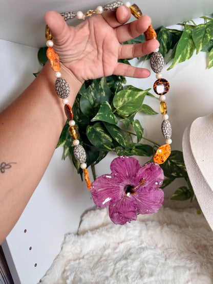 Exotic Poppy Statement Necklace