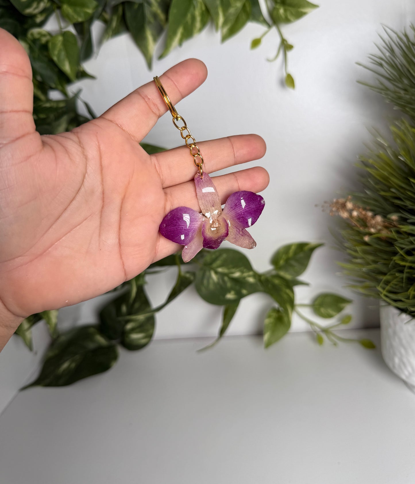 Orchid Keychain