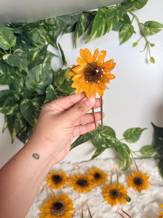 Golden Sun Bloom Hair Pin