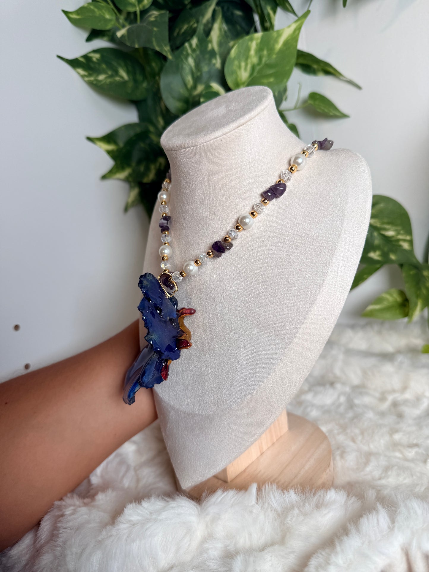 Blue Flamboyán Gemstone Necklace